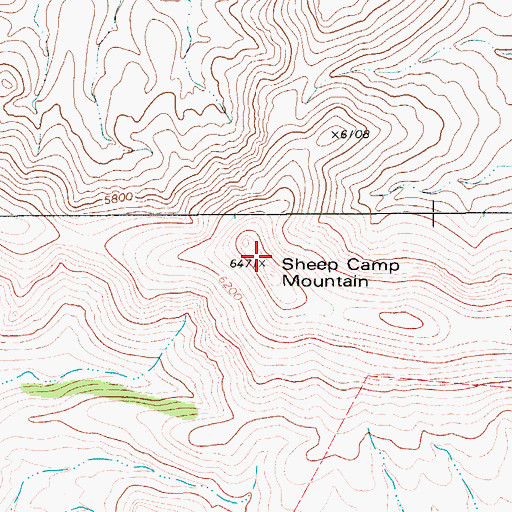 Topographic Map of Sheep Camp Mountain, TX