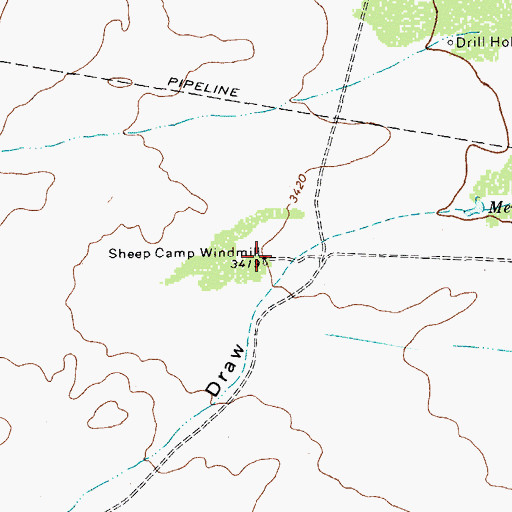 Topographic Map of Sheep Camp Windmill, TX