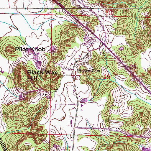 Topographic Map of Roden School (historical), AL
