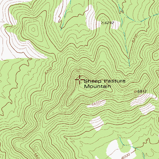Topographic Map of Sheep Pasture Mountain, TX