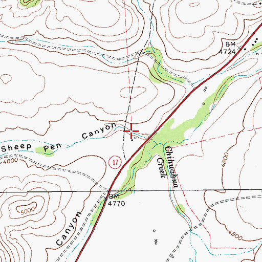 Topographic Map of Sheep Pen Canyon, TX