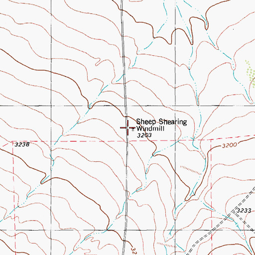 Topographic Map of Sheep Shearny Windmill, TX