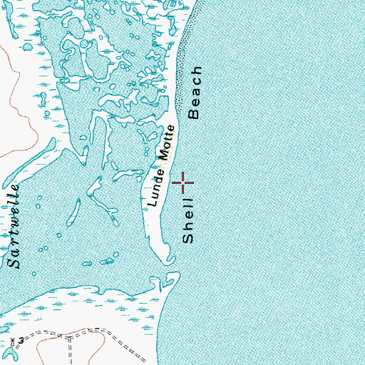 Topographic Map of Shell Beach, TX