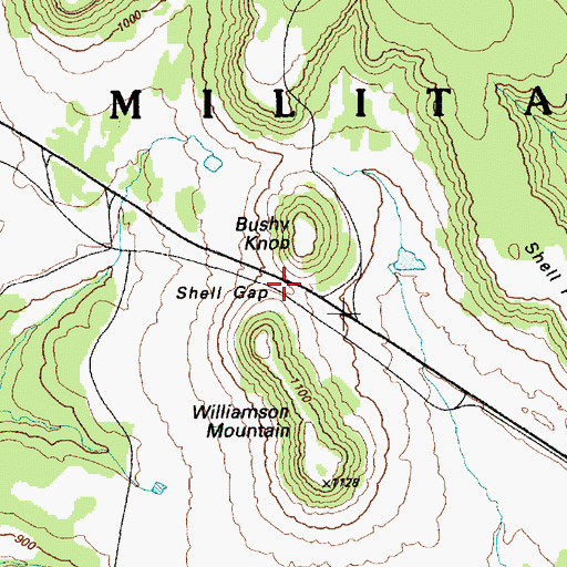 Topographic Map of Shell Gap, TX
