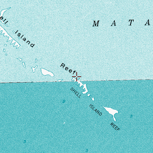 Topographic Map of Shell Island Reef, TX
