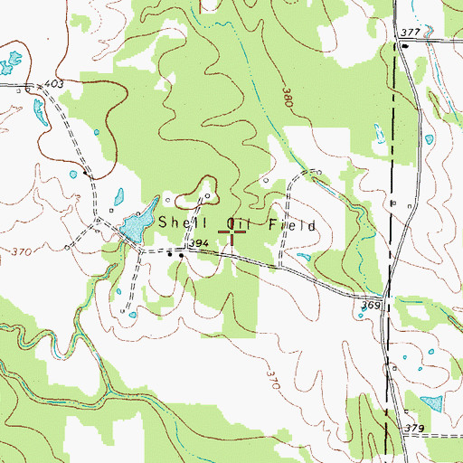Topographic Map of Shell Oil Field, TX