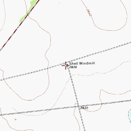 Topographic Map of Shell Windmill, TX