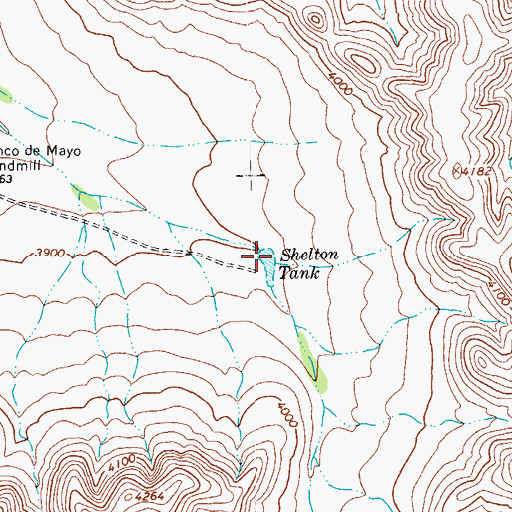 Topographic Map of Shelton Tank, TX