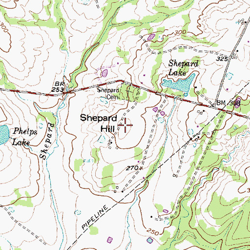 Topographic Map of Shepard Hill, TX