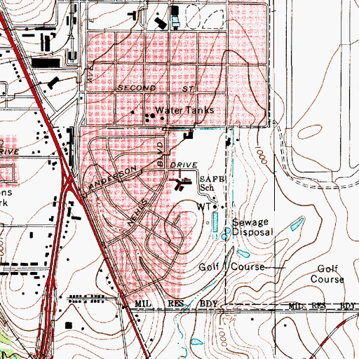 Topographic Map of Sheppard Air Force Base School, TX