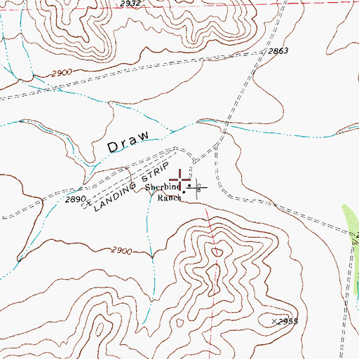 Topographic Map of Sherbino Ranch, TX
