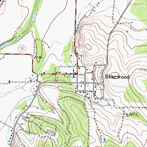 Topographic Map of Sherwood, TX