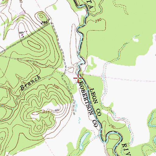 Topographic Map of Shesky Branch, TX