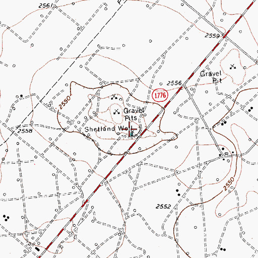 Topographic Map of Shetland Well, TX