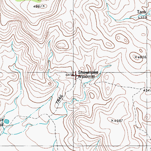 Topographic Map of Shewmake Windmill, TX