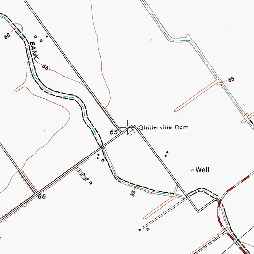 Topographic Map of Shillerville Cemetery, TX