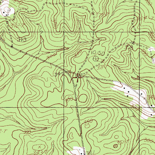 Topographic Map of Shiloh Church, TX