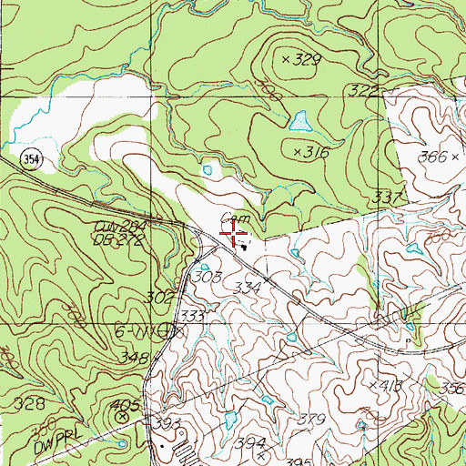 Topographic Map of Shiloh Church, TX