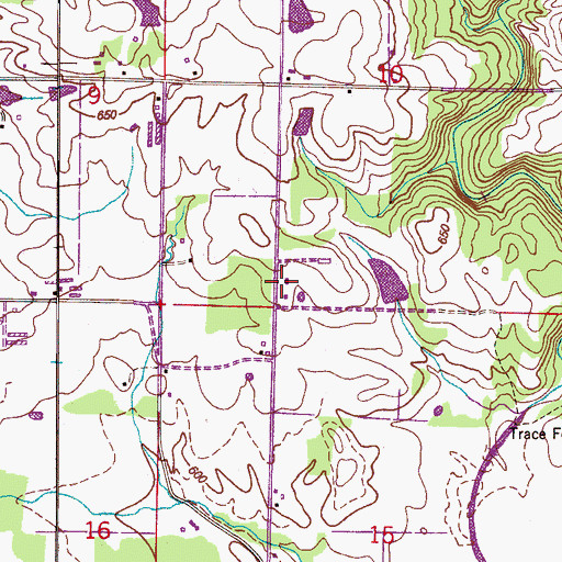 Topographic Map of Thompson Cemetery, AL