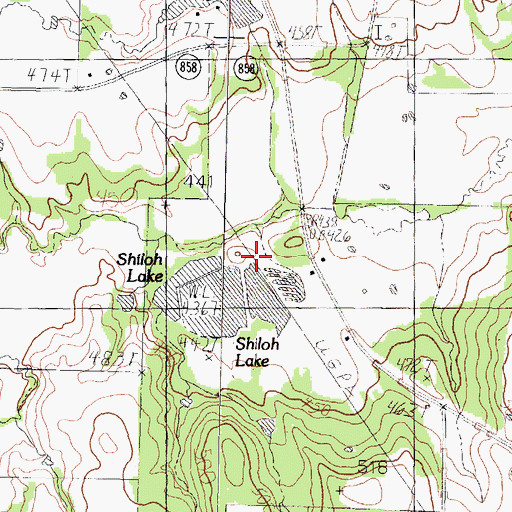 Topographic Map of Shiloh Lake, TX