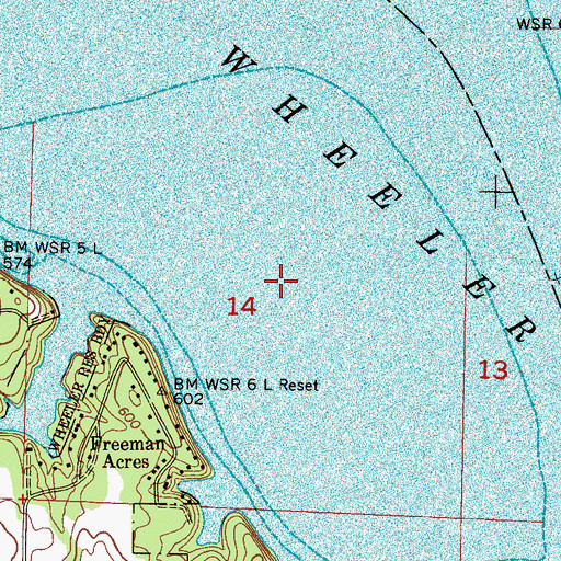 Topographic Map of Tick Island (historical), AL
