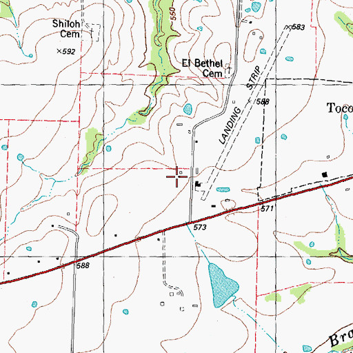 Topographic Map of Shiloh School, TX