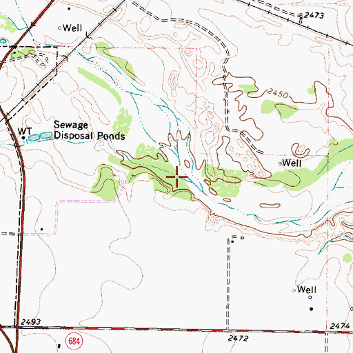 Topographic Map of Shinnery Draw, TX