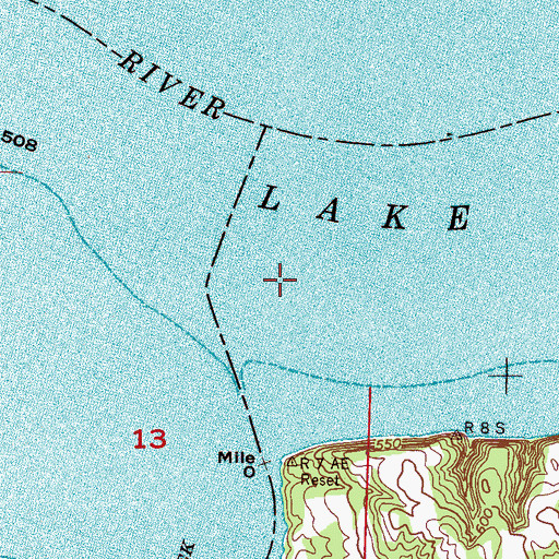 Topographic Map of Town Creek Bar (historical), AL