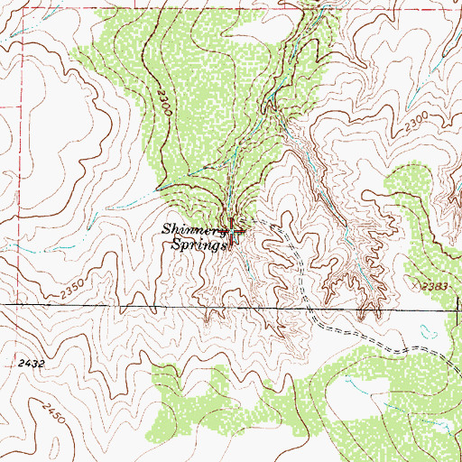 Topographic Map of Shinnery Springs, TX