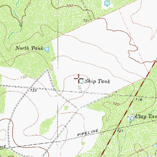 Topographic Map of Ship Tank, TX