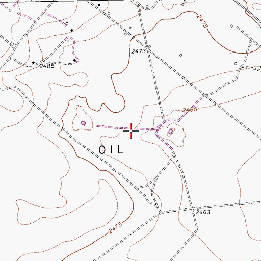 Topographic Map of Shipley Oil Field, TX