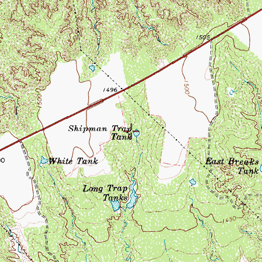 Topographic Map of Shipman Trap Tank, TX