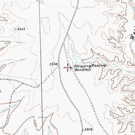 Topographic Map of Shipping Pasture Windmill, TX