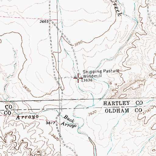 Topographic Map of Shipping Pasture Windmill, TX