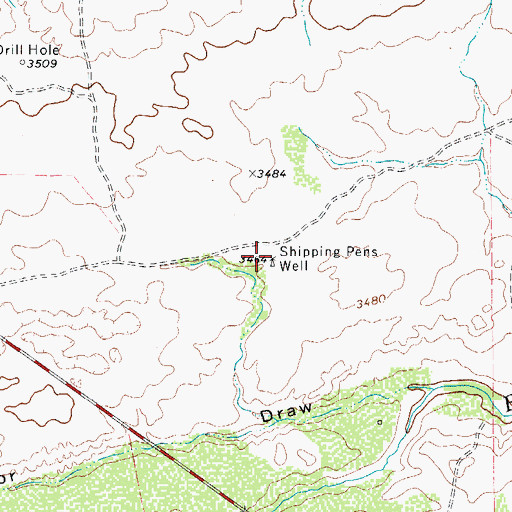 Topographic Map of Shipping Pens Well, TX