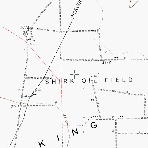 Topographic Map of Shirk Oil Field, TX