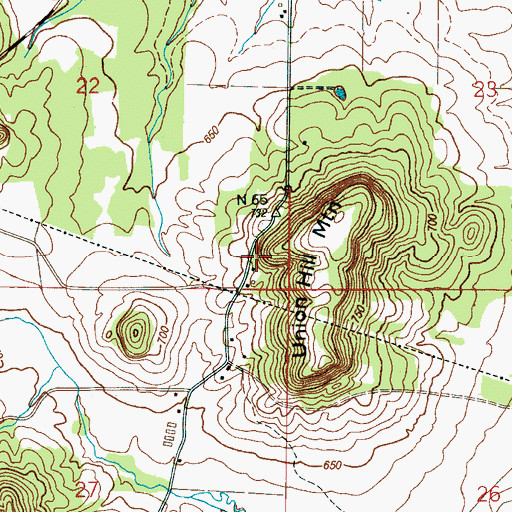 Topographic Map of Union Hill School (historical), AL