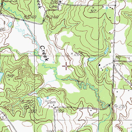 Topographic Map of Shoat Creek, TX