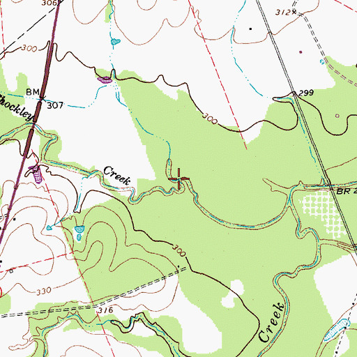 Topographic Map of Shockley Creek, TX