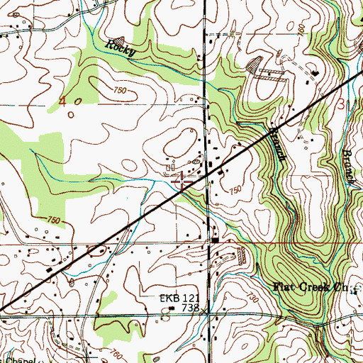 Topographic Map of United Church, AL
