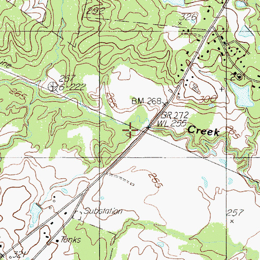 Topographic Map of Shofner Creek, TX