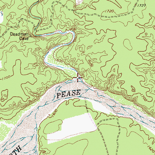 Topographic Map of Shores Creek, TX