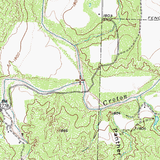 Topographic Map of Short Croton Creek, TX