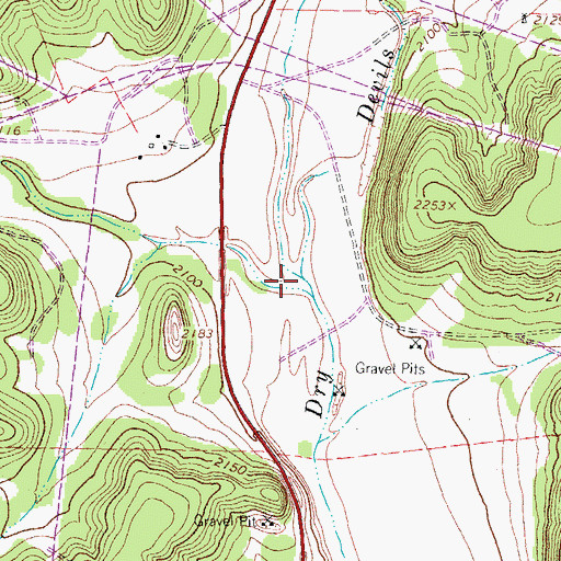 Topographic Map of Shurley Draw, TX
