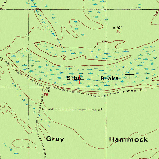 Topographic Map of Sibo Brake, TX