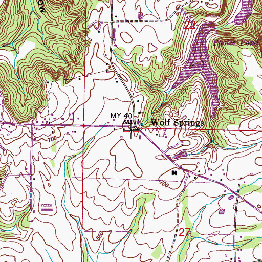 Topographic Map of Wolfe Spring Church, AL