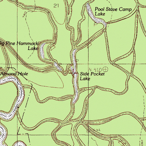 Topographic Map of Side Pocket Lake, TX