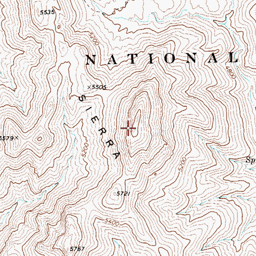 Topographic Map of Sierra Quemada, TX