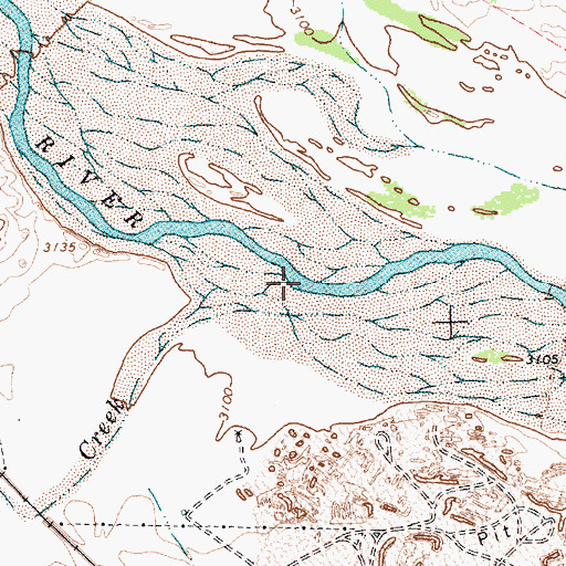 Topographic Map of Sierrita de la Cruz Creek, TX