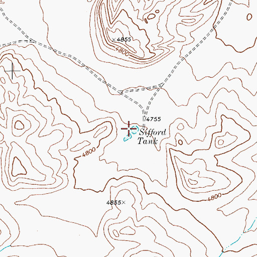 Topographic Map of Sifford Tank, TX